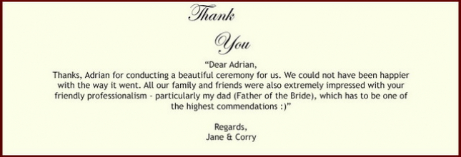 Adrian Downey NSW Celebrant Testimonials